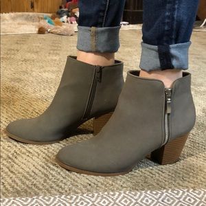 Style & Co- Gray, matte leather feel ankle boots